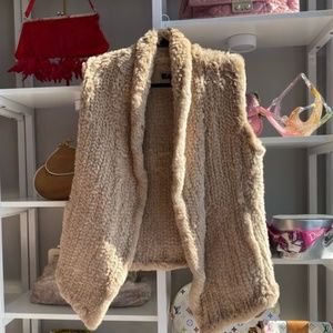 June Tan Rabbit Fur Vest *M